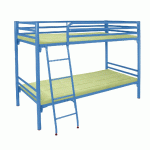 LIT SUPERPOSÉ MÉTAL ALBA 90X200CM SOMMIER À LATTES COLORIS RAL 5015 BLEU - MANUTAN COLLECTIVITÉS