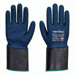 LOT DE 5 - PORTWEST A304 GANT GRIP C13 NITRILE MOUSSE AVEC MANCHETTE PROLONGÉE GRIS/BLEU - TAILLE XXXL