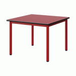 TABLE MALIBU 80X80 T3 4P STR ANTIB ROUG U321/NOIR ROUGE 3020