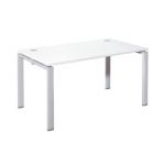 BUREAU DROIT E-LINK - L. 140 X P. 80 CM - PLATEAU BLANC - 4 PIEDS ALUMINIUM