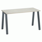 BUREAU DROIT ECLA CHÊNE GRIS L 140 X P 60 CM PIÈTEMENT MÉTAL FINITION ANTHRACITE