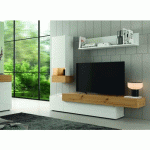 MEUBLE TV - 4 MODULES - AURA.2 - 200CM - BLANC ET ARTISAN RAMIS