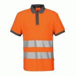 PROJOB 6008 POLO PIQUE - EN ISO 20471 CLASSE 2 ORANGE/GRIS - TAILLE M