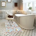 DOGE MILANO - TAPIS DE BAIN, 100% MADE IN ITALY, TAPIS ANTITACHE AVEC IMPRESSION NUMÉRIQUE, TAPIS ANTIDÉRAPANT ET LAVABLE, MODÈLE ALEC, CM 62X52