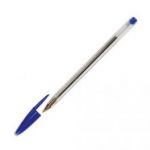 BIC STYLO À BILLE POINTE MOYENNE ENCRE BLEUE CORPS PLASTIQUE TRANSPARENT À CAPUCHON CRISTAL
