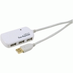CABLE RALLONGE AMPLIFIÉE USB 2.0 - 12M AVEC HUB 4 PORTS