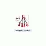 ELINGUE CHAINE 4 BRINS - CROCHETS AUTOMATIQUES ÉMERILLON - CMU 11200 KG (CLASSE 80)