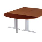 EXTENSION DEMI-LUNE ACTUAL L. 160 X 60 CM - PLATEAU WENGÉ - PIED TUBE ROND ALUMINIUM