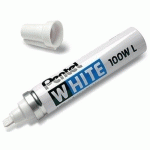 MARQUEUR PERMANENT X100W POINTE BISEAUTÉ BLANC - PENTEL