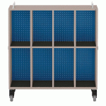 MEUBLE BAS SHIFT+ LANDSCAPE MÉL POUR CARTABLES 8 CASES- GRIS TERRE - BLEU SAPHIR - MANUTAN COLLECTIVITÉS