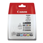 PACK CARTOUCHES ENCRE CANON PGI-580 PGBK ET CLI-581 B/C/M/Y POUR IMPRIMANTE JET D