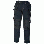 PANTALON DE TRAVAIL PANBLACK+ AVEC POCHES GENOUILLÈRES - NOIR - TAILLE 48 KIPLAY