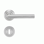 POIGNÉES DE PORTE SUR ROSACES RONDES ER 34 RIO STEEL - INOX SATINÉ -CLÉ L KARCHER DESIGN