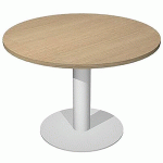 TABLE DE RÉUNION RONDE VISUAL - PIEDS TULIPE - 100CM - CHÊNE - ARTARREDI