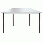 TABLE MODULAIRE DOMINO TRAPEZE - L. 120 X P. 60 CM - PLATEAU GRIS - PIEDS NOIRS