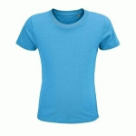 TEE-SHIRT PERSONNALISABLE ENFANT COTON ORGANIQUE BIO JERSEY 150 AQUA