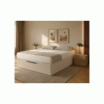 LIT COFFRE MAXIMO  BEIGE CLAIR 1834 160X200 CM