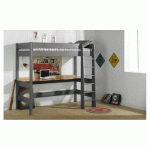 PACK LIT MEZZANINE DOUGLAS + MATELAS  GRIS ANTHRACITE 90X190 CM/OPT:MATELAS FEEVAH HR