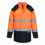 PORTWEST FR617 PARKA BIZFLAME HV ORANGE/MARINE - TAILLE M
