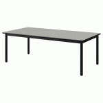 TABLE MALIBU 160X80 T2 4P STRA ISOS GRIS 1400/NOIR NOIR 9005