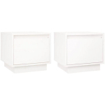 TABLES DE CHEVET 2 PCS BLANC 35X34X32 CM BOIS DE PIN SOLIDE