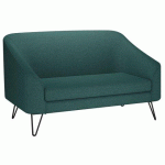 CANAPÉ EVAZION, 2 PLACES, PIEDS MÉTAL, TISSU VERT