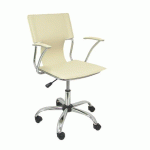 CHAISE BOGARRA SIMILICUIR ET ACCOUDOIRS FIXES CRÈME - FOROL