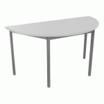 TABLE DE RÉUNION DEMI-LUNE TREFF 140 X 70 GRIS CLAIR / ALU