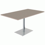 TABLE MENORCA 140X80 T6 STR ALAISÉ CHÊNE H. CAPPUCCIN/CHROMÉ - MOBIDECOR