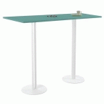 TABLE ROXANE 140 X 40 X 74 CM 2 PIEDS MOUSSE/BLANC