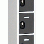 VESTIAIRE COLONNE 5 CASES - ELÉMENT DÉPART - GRIS ANTHRACITE