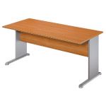 BUREAU DROIT PRONTO TENDANCE - L. 80 X P. 80 CM - PLATEAU AULNE - PIEDS L ALUMINIUM