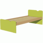 LIT TÊTE ET PIED DÉCO SOMMIER AGGLO 90X190 CM IDENTITÉ ARGENT/VERT - MANUTAN COLLECTIVITÉS