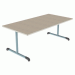 TABLE BANDANA 160X80 T3 DL STRAT POLY. ÉRABLE G. BEIGE/LAGON - MOBIDECOR