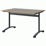 TABLE MALIBU 120X80 T5 DL STRA ALAISÉ GRIS U727/GRIS 7016