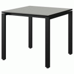 TABLE MALIBU 80X80 T5 SOUDÉ ST ISOSON GRIS 1400/NO NOIR 9005