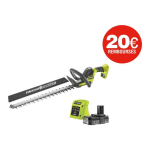 RYOBI - TAILLE-HAIES 18V ONE+ BRUSHLESS - LINEA - 45 CM - 1 BATTERIE 2.0 AH - 1 CHARGEUR - RY18HT45A-120