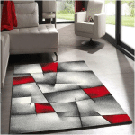 UNAMOURDETAPIS - 80X150 - TAPIS SALON 80X150 BRILLANCE ULTIMATE 1 ROUGE - NOIR