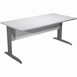 BUREAU DROIT PIEDS L MÉTAL FAST 160 CM BLANC ANTHRACITE