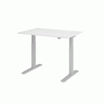 BUREAU ÉLECTRIQUE SÉRIE XMKA 120CM BLANC/ALU - HAMMERBACHER