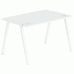 BUREAU GARY 100 X 70 CM PIED BLANC PLATEAU BLANC - MBA