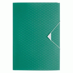 LOT DE 2 - CHEMISE À ÉLASTIQUE 3 RABATS PLASTIQUE ESSELTE COLOUR BREEZE, 23,3 X 32 CM DOS DE 2 CM VERTE