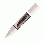 MARQUEUR EFFAÇABLE CRAIE UNI-BALL CHALK POINTE BISEAUTÉE 8 MM BLANC