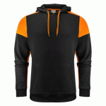 PRINTER PRIME PRIME SWEATSHIRT CAPUCHE UNISEX NOIR/ORANGE - TAILLE M