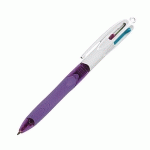 LOT DE 2 - STYLO BILLE BIC 4 COULEURS GRIP FUN RÉTRACTABLE POINTE 1 MM - ÉCRITURE MOYENNE