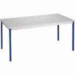 TABLE UNIVERSALIS RECTANGLE 150X100 PLT GRIS PIED 5010 BLEU