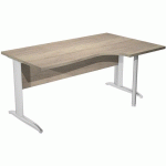 BUREAU 90° PIEDS L MÉTAL FAST 160CM CHÊNE CANADIEN CHROME