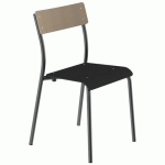 CHAISE ANDRÉ 4P T6 ASS NOIR ÉBÈNE DOS HÊTRE PIÈT. TRSPARENT - MOBIDECOR