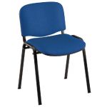 CHAISE VISITEUR EMPILABLE FIRST - EN TISSU - HAUTEUR DOSSIER 34 CM - COULEUR BLEU (PRIX À L'UNITÉ)