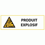 LOT DE 2 - SIGNALÉTIQUE DE DANGER - PRODUIT EXPLOSIF - W002 - ISO 7010 450 X 150 MM VINYLE SOUPLE AUTOCOLLANT